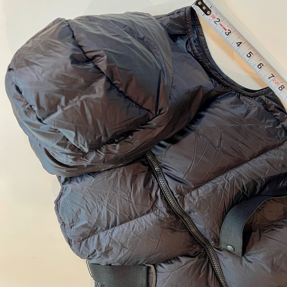 NWT Moncler Black Puffer GLYKERIA Vest with Hood Pockets Belt Size 1 Small - Picture 10 of 14